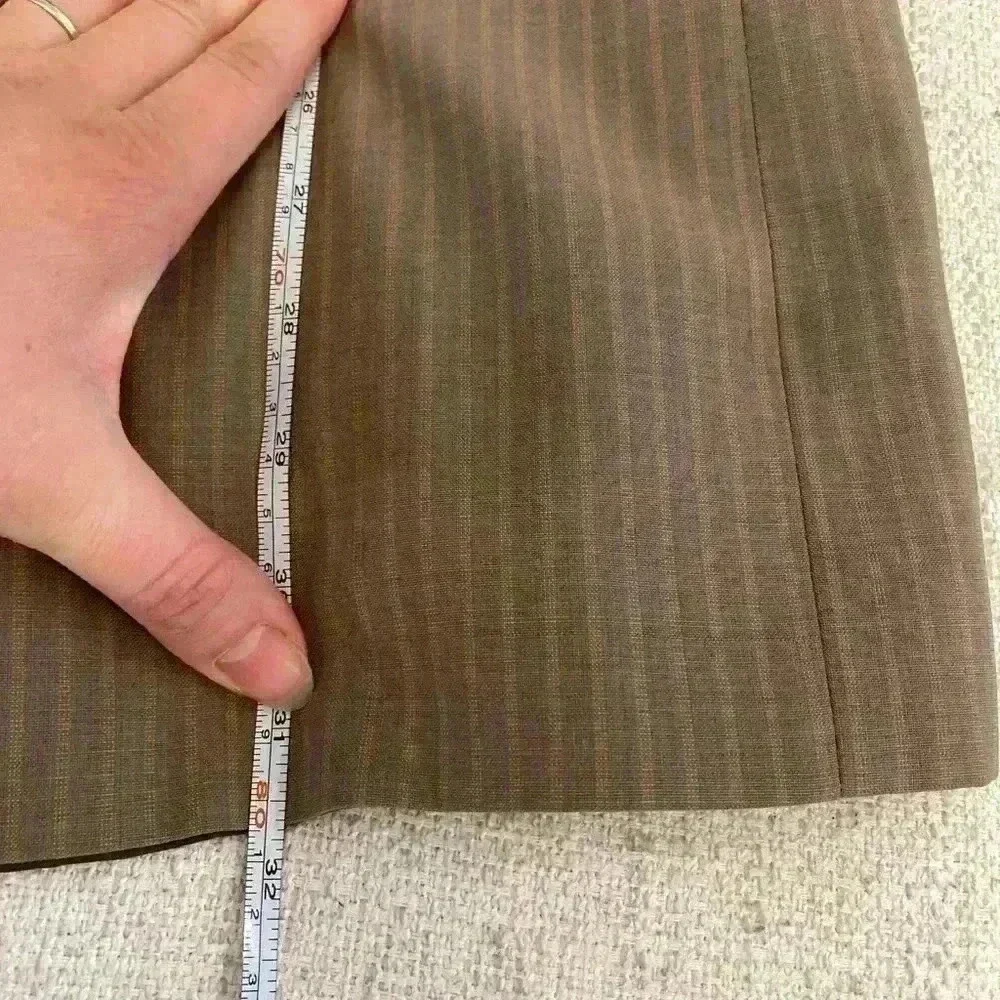 Franco Valentino Couture Hand Tailored Tan Pinstripe Wool Suit Jacket Size 44R‎